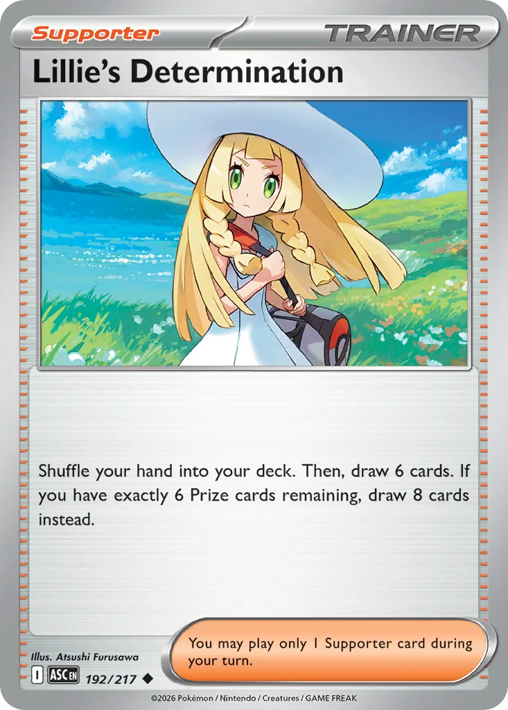 Lillie's Determination Pokemon card from Ascended Heroes, card number 192