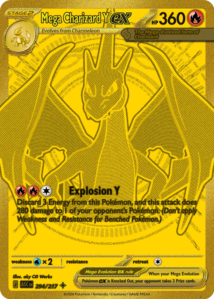 Mega Charizard Y ex Pokemon card from Ascended Heroes, card number 294