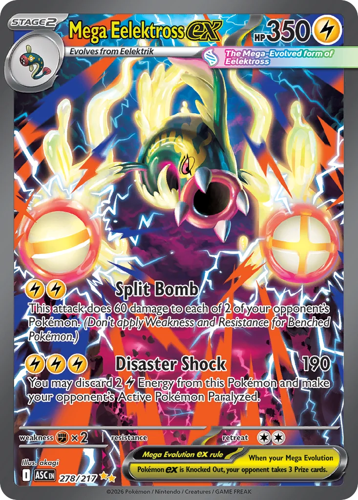 Mega Eelektross ex Pokemon card from Ascended Heroes, card number 278
