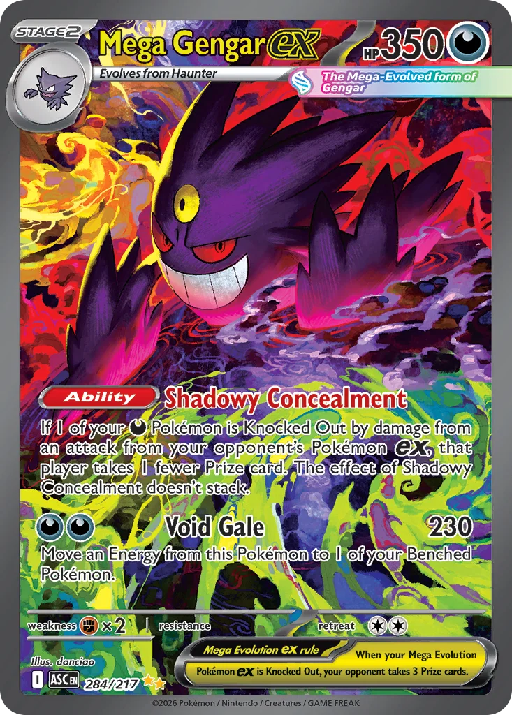 Mega Gengar ex Pokemon card from Ascended Heroes, card number 284