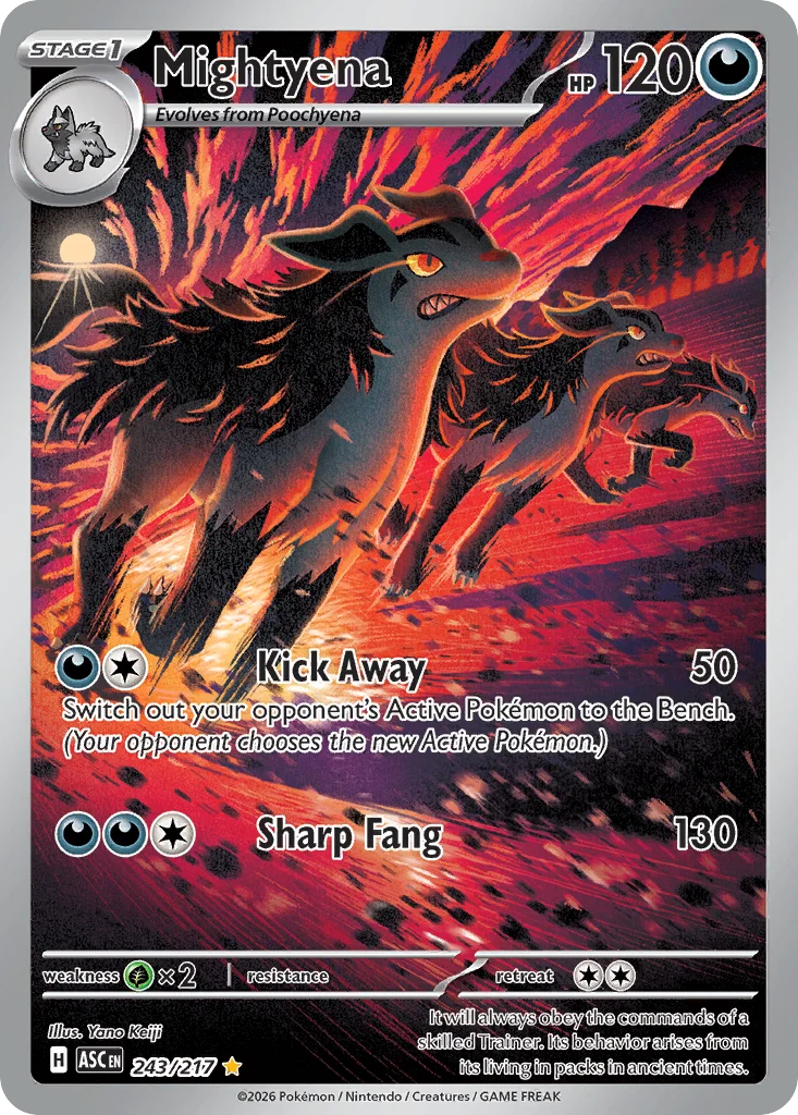 Mightyena Pokemon card from Ascended Heroes, card number 243