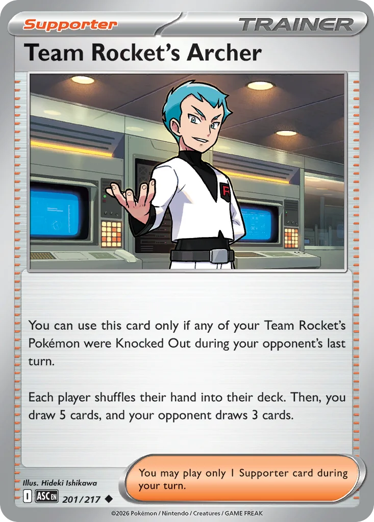 Team Rocket's Archer Pokemon card from Ascended Heroes, card number 201