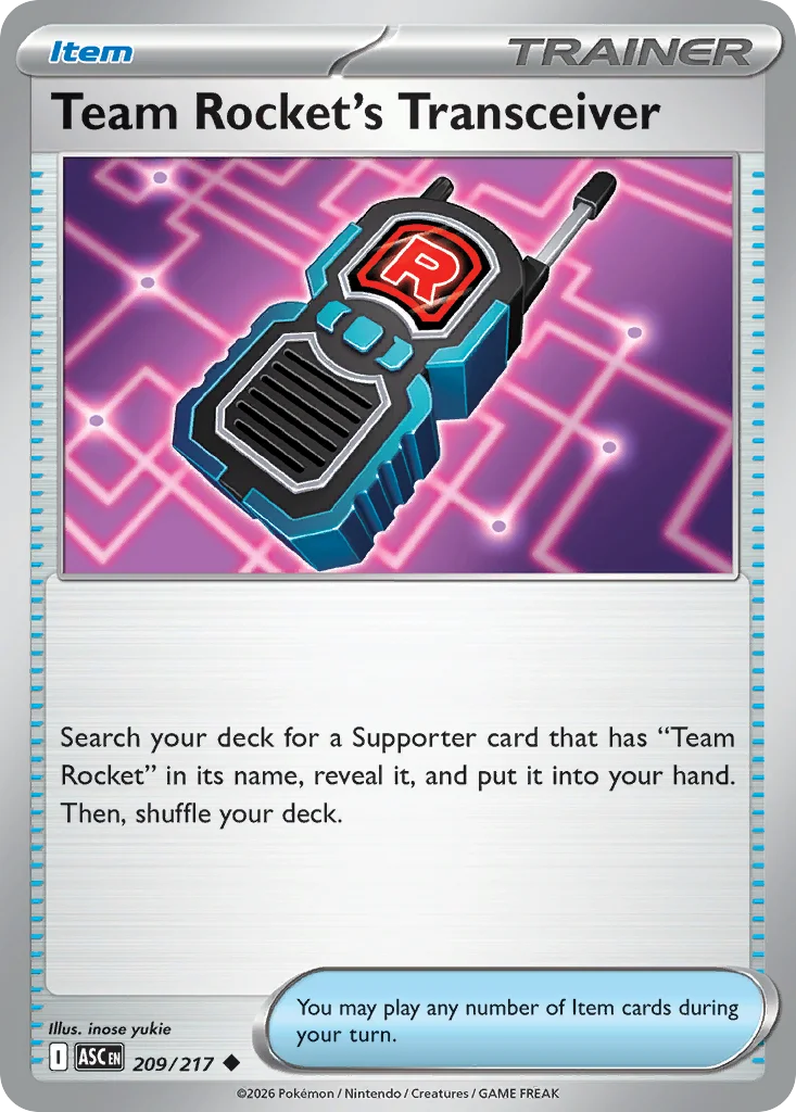 Team Rocket's Transceiver Pokemon card from Ascended Heroes, card number 209