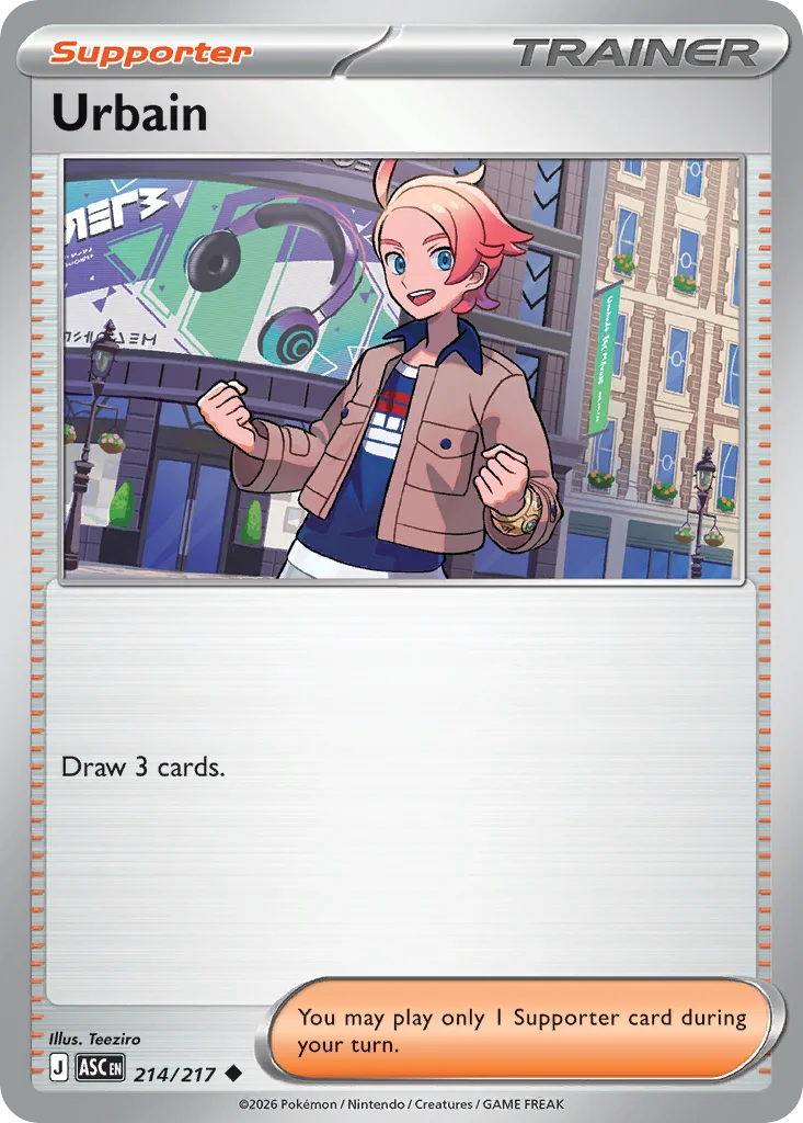 Urbain Pokemon card from Ascended Heroes, card number 214