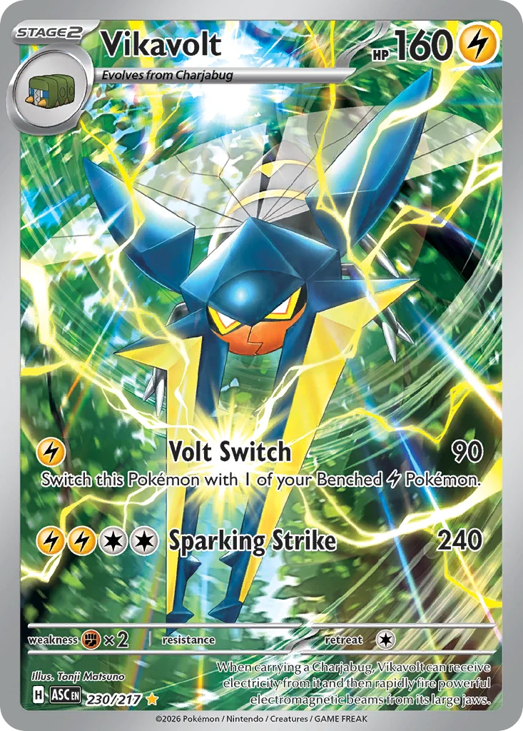 Vikavolt Pokemon card from Ascended Heroes, card number 230