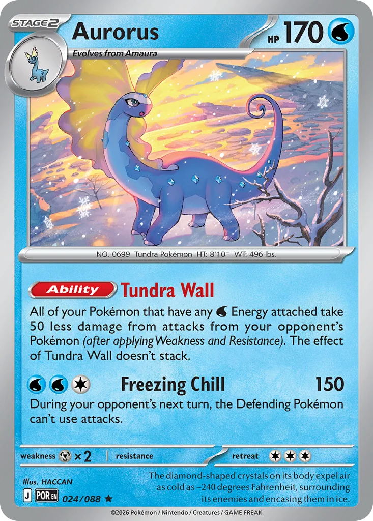 Aurorus Pokemon card from Perfect Order, card number 24