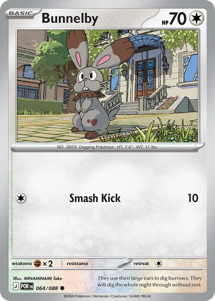 Bunnelby Pokemon card from Perfect Order, card number 64