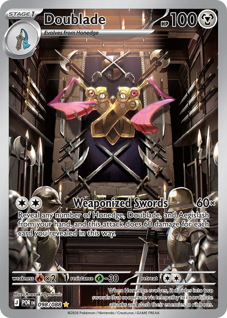 Doublade Pokemon card from Perfect Order, card number 98