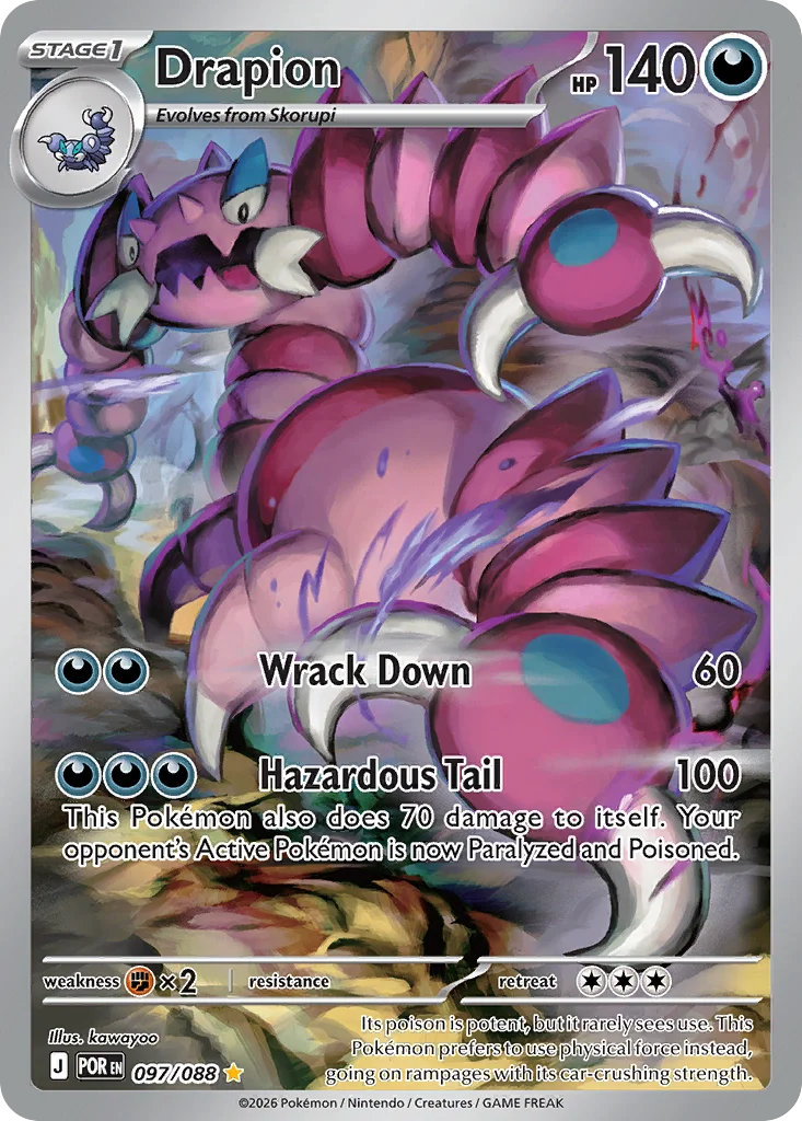 Drapion Pokemon card from Perfect Order, card number 97