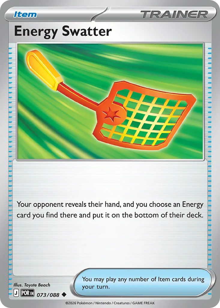 Energy Swatter Pokemon card from Perfect Order, card number 73