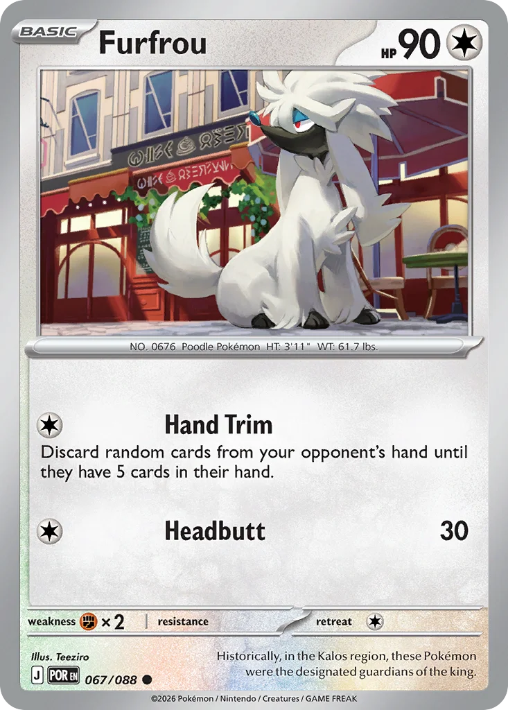 Furfrou Pokemon card from Perfect Order, card number 67
