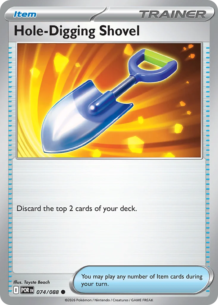 Hole-Digging Shovel Pokemon card from Perfect Order, card number 74