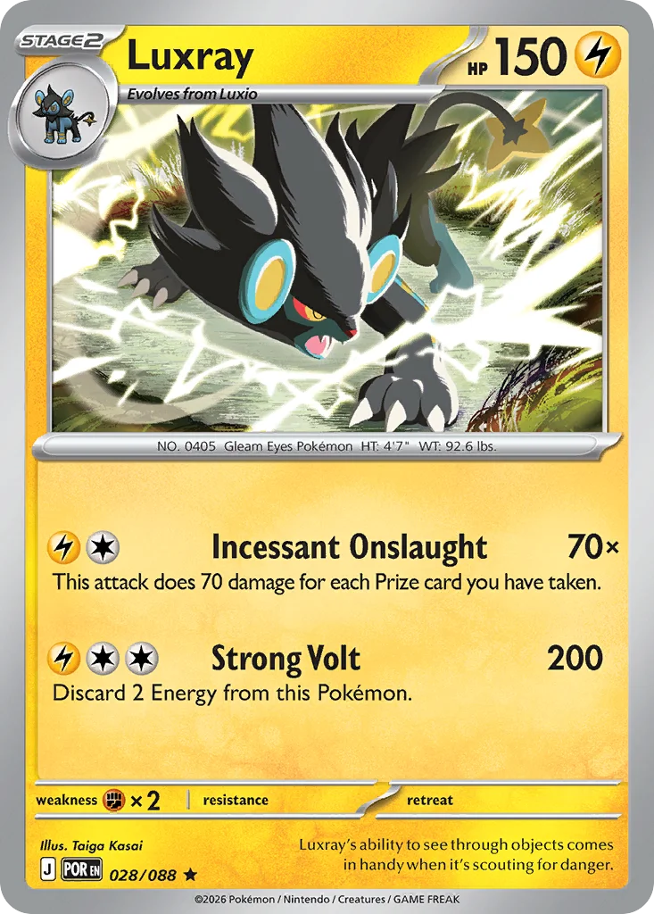 Luxray Pokemon card from Perfect Order, card number 28
