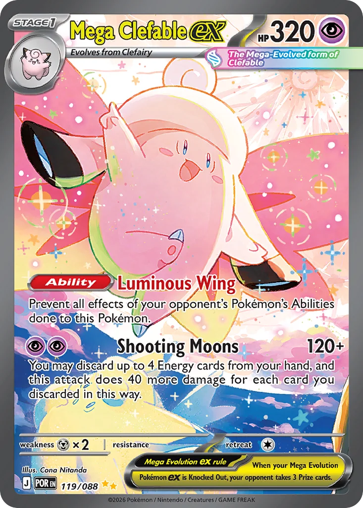 Mega Clefable ex Pokemon card from Perfect Order, card number 119