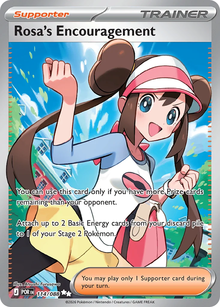 Rosa's Encouragement Pokemon card from Perfect Order, card number 114