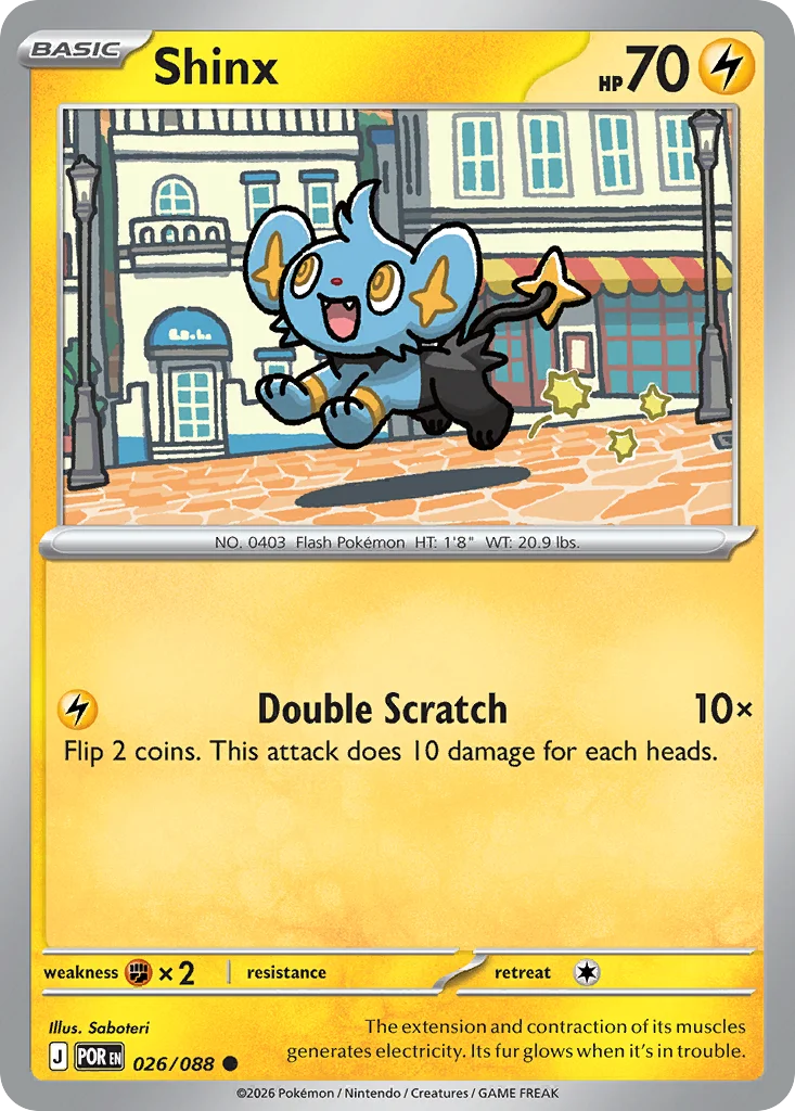 Shinx Pokemon card from Perfect Order, card number 26