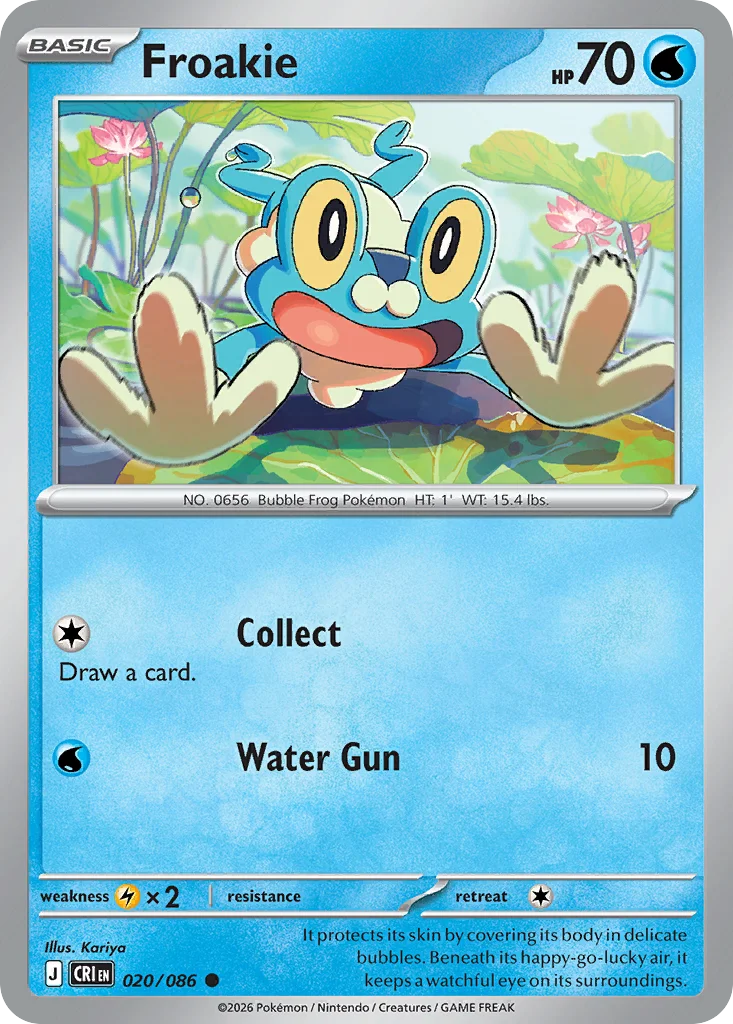 Froakie Pokemon card from Chaos Rising, card number 20