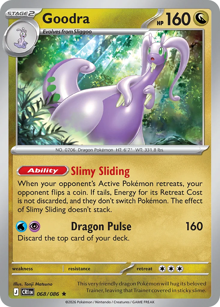 Goodra Pokemon card from Chaos Rising, card number 68