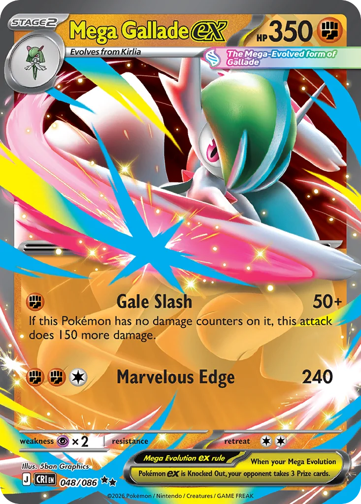 Mega Gallade ex Pokemon card from Chaos Rising, card number 48