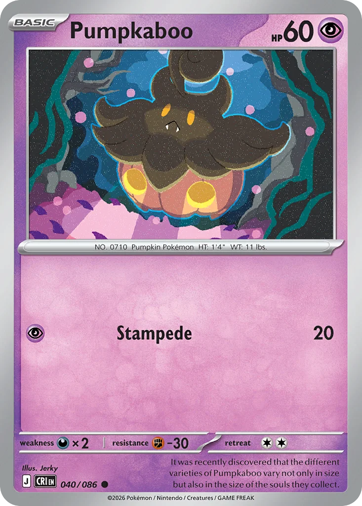 Pumpkaboo Pokemon card from Chaos Rising, card number 40