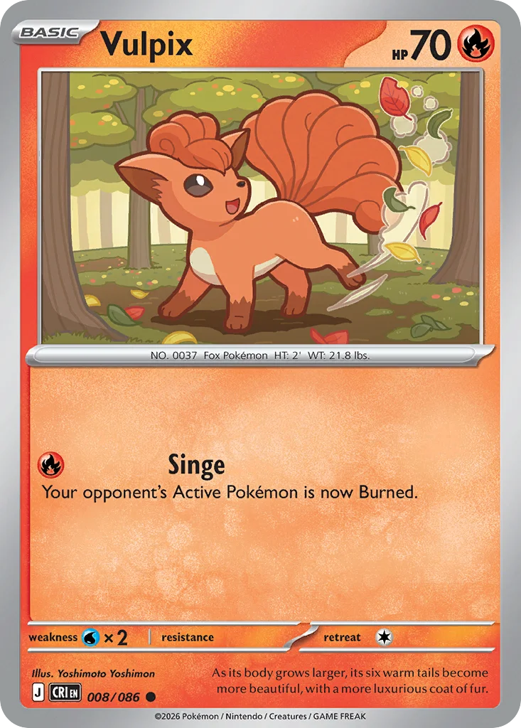 Vulpix Pokemon card from Chaos Rising, card number 8