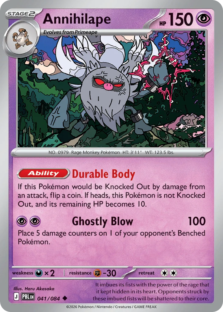 Annihilape Pokemon card from Pitch Black, card number 41