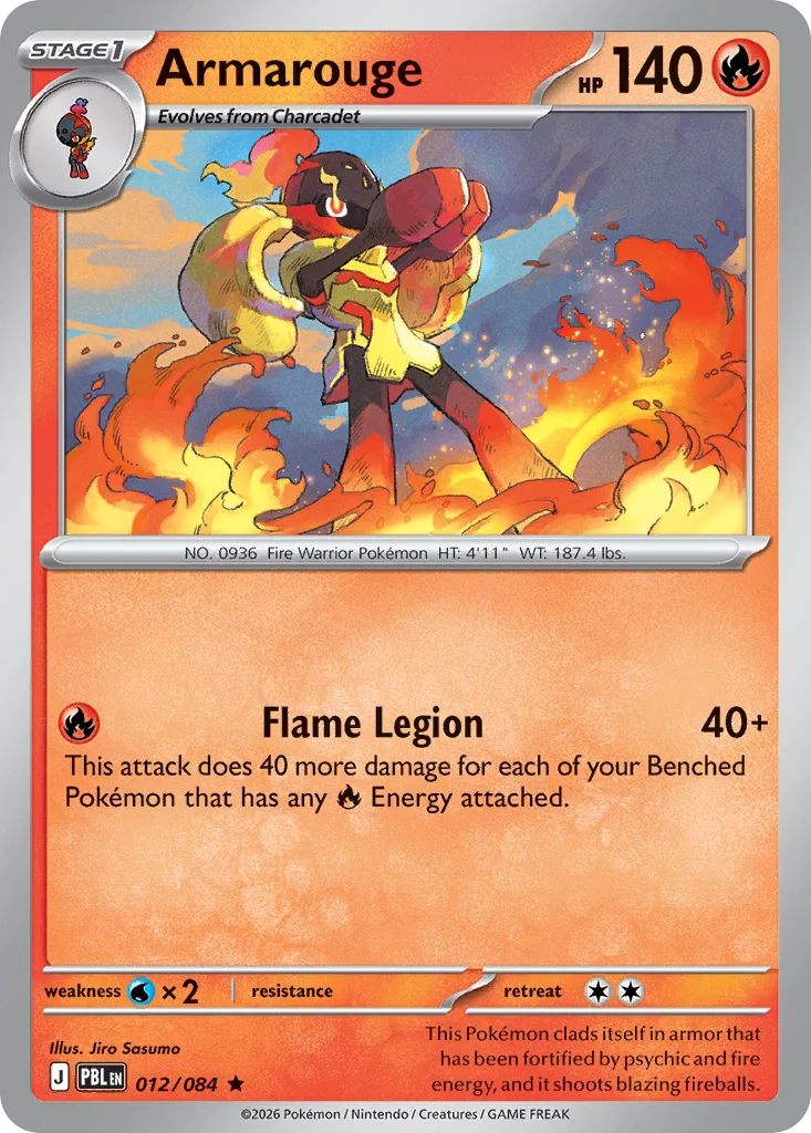 Armarouge Pokemon card from Pitch Black, card number 12