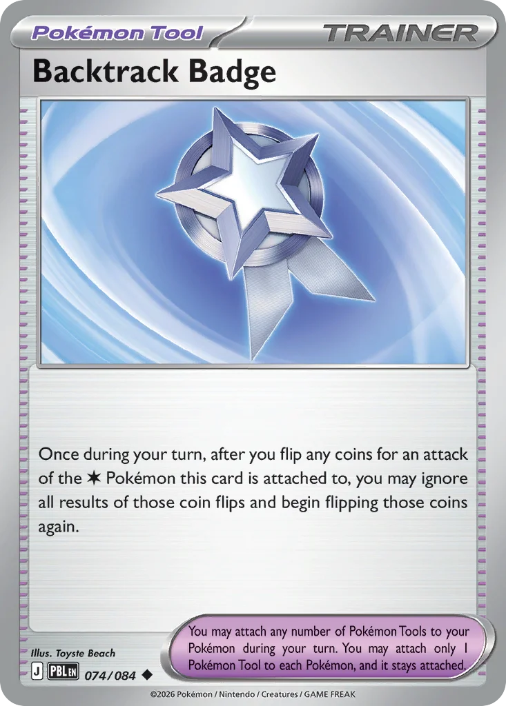 Backtrack Badge Pokemon card from Pitch Black, card number 74