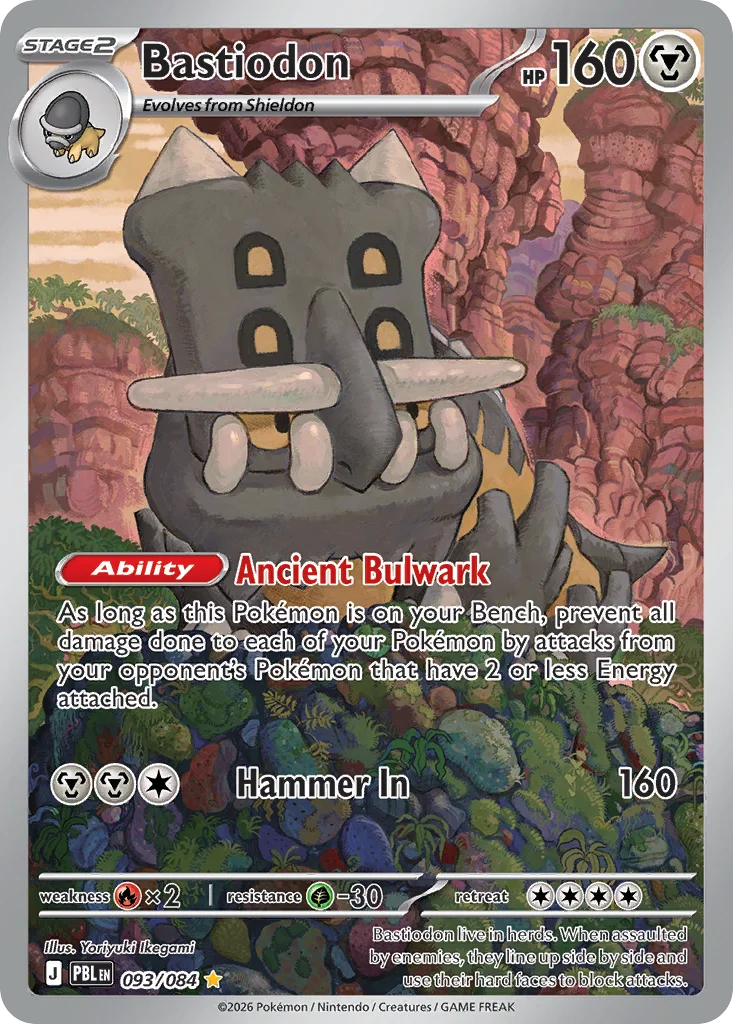 Bastiodon Pokemon card from Pitch Black, card number 93