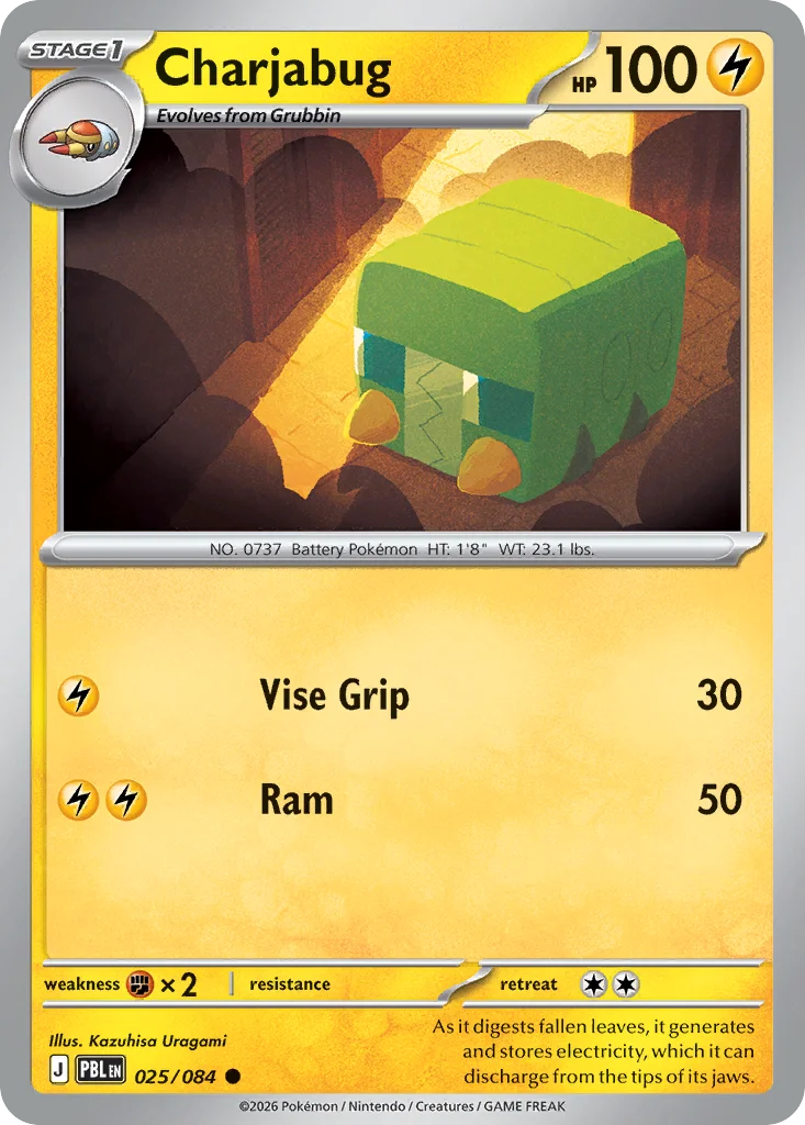 Charjabug Pokemon card from Pitch Black, card number 25