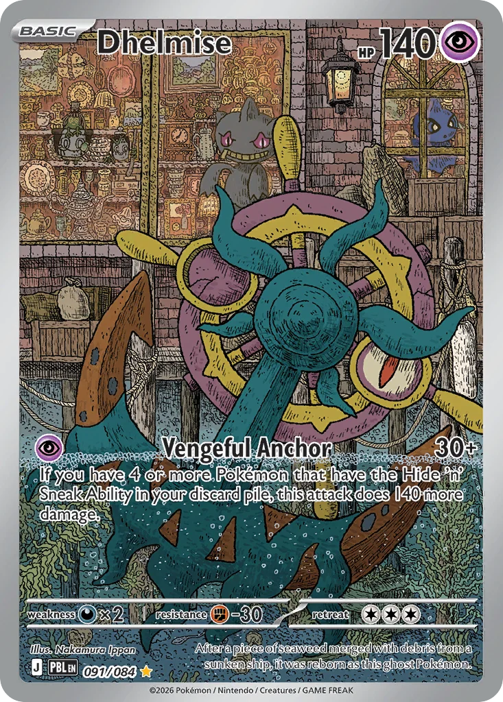 Dhelmise Pokemon card from Pitch Black, card number 91