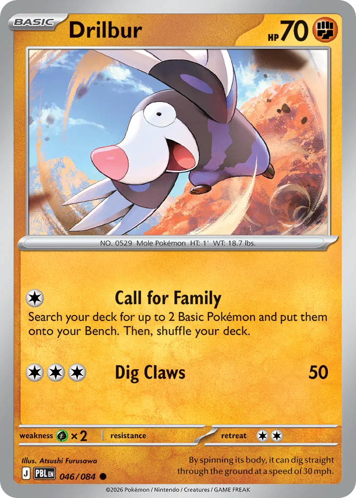 Drilbur Pokemon card from Pitch Black, card number 46
