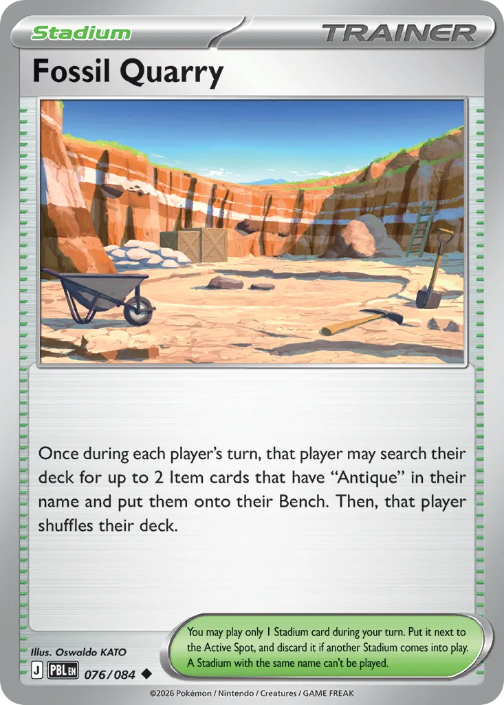 Fossil Quarry Pokemon card from Pitch Black, card number 76