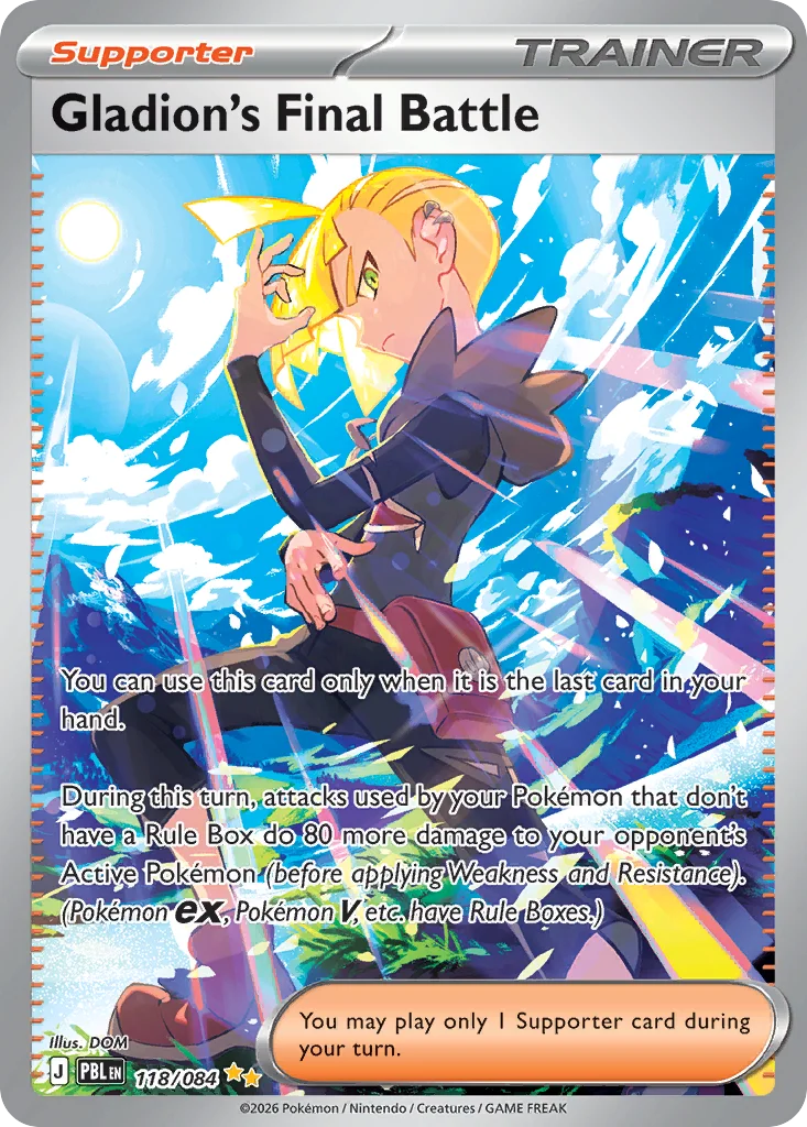 Gladion's Final Battle Pokemon card from Pitch Black, card number 118