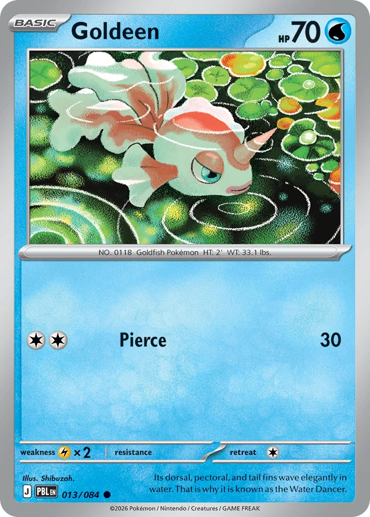 Goldeen Pokemon card from Pitch Black, card number 13