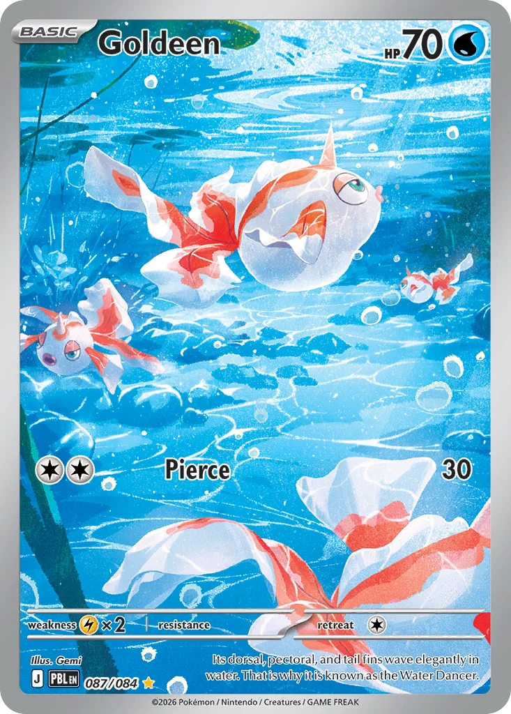Goldeen Pokemon card from Pitch Black, card number 87