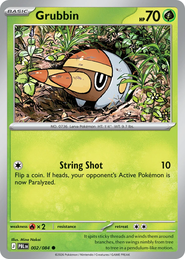 Grubbin Pokemon card from Pitch Black, card number 2