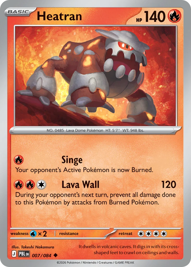 Heatran Pokemon card from Pitch Black, card number 7