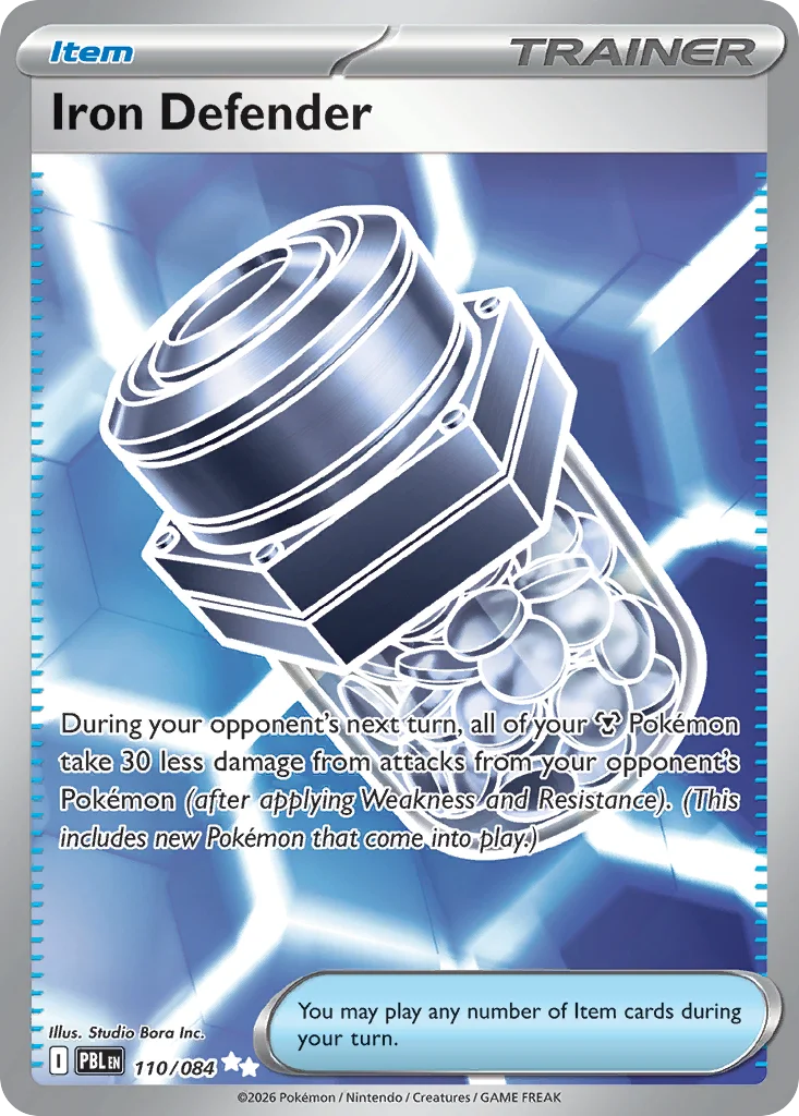 Iron Defender Pokemon card from Pitch Black, card number 110