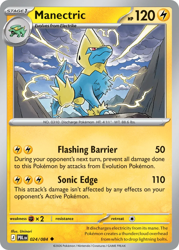 Manectric Pokemon card from Pitch Black, card number 24