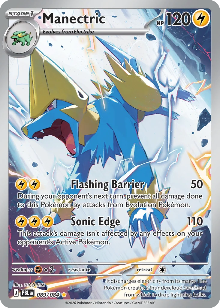 Manectric Pokemon card from Pitch Black, card number 89