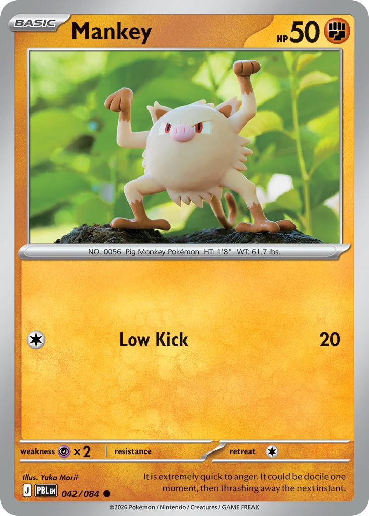 Mankey Pokemon card from Pitch Black, card number 42