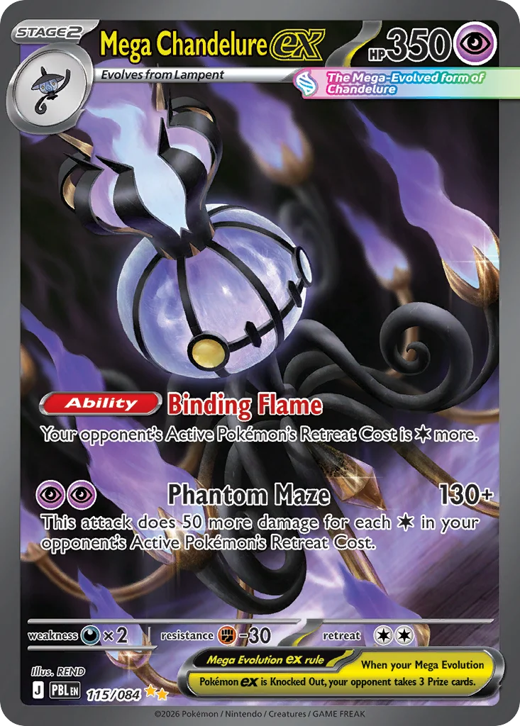 Mega Chandelure ex Pokemon card from Pitch Black, card number 115