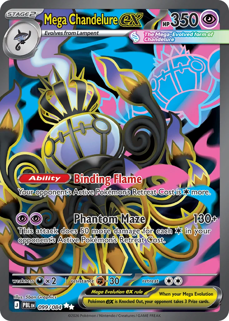 Mega Chandelure ex Pokemon card from Pitch Black, card number 99
