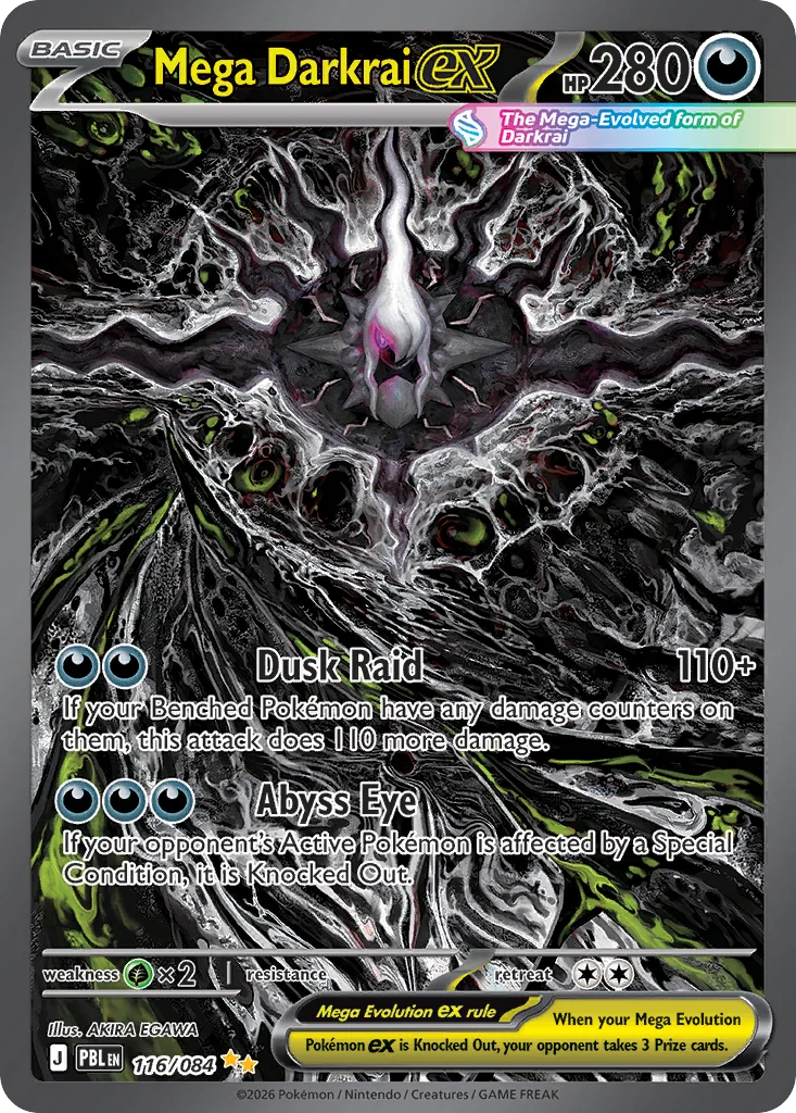 Mega Darkrai ex Pokemon card from Pitch Black, card number 116
