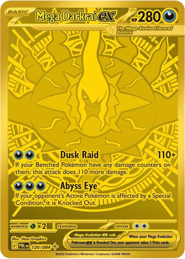 Mega Darkrai ex Pokemon card from Pitch Black, card number 120