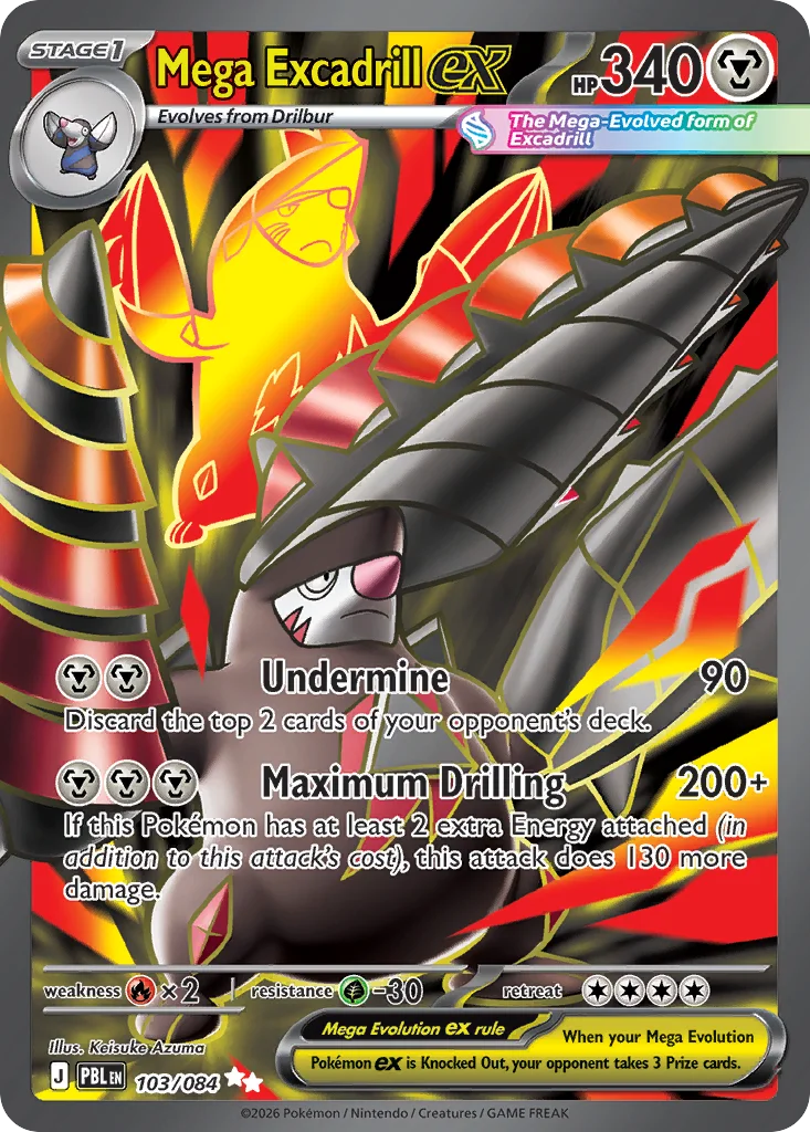 Mega Excadrill ex Pokemon card from Pitch Black, card number 103