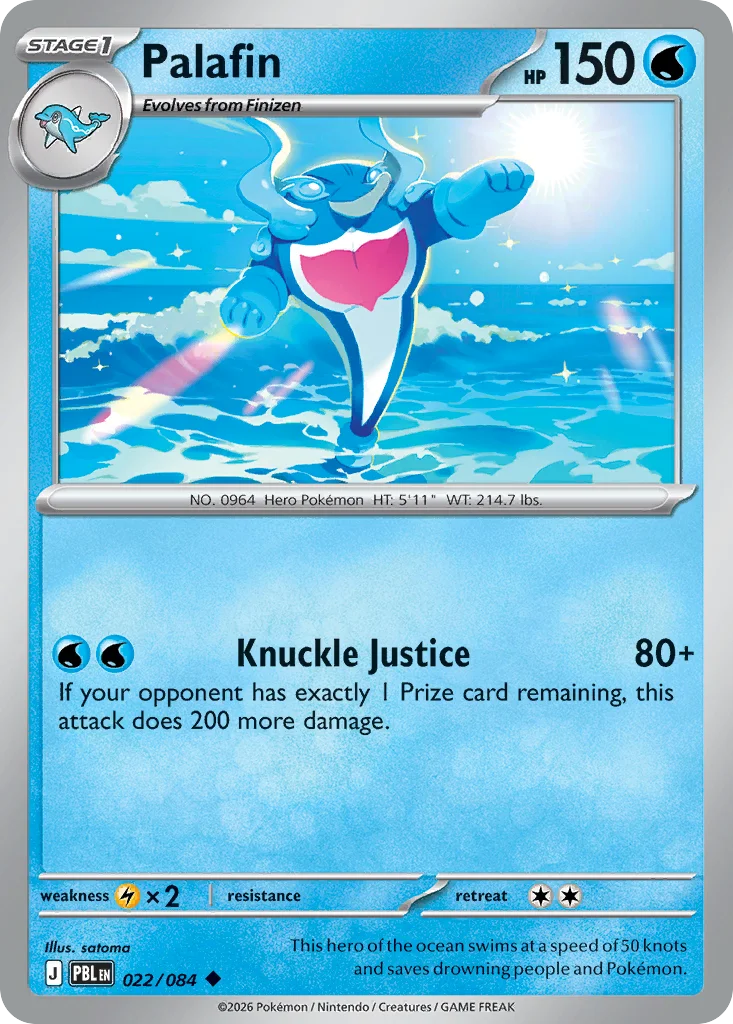 Palafin Pokemon card from Pitch Black, card number 22