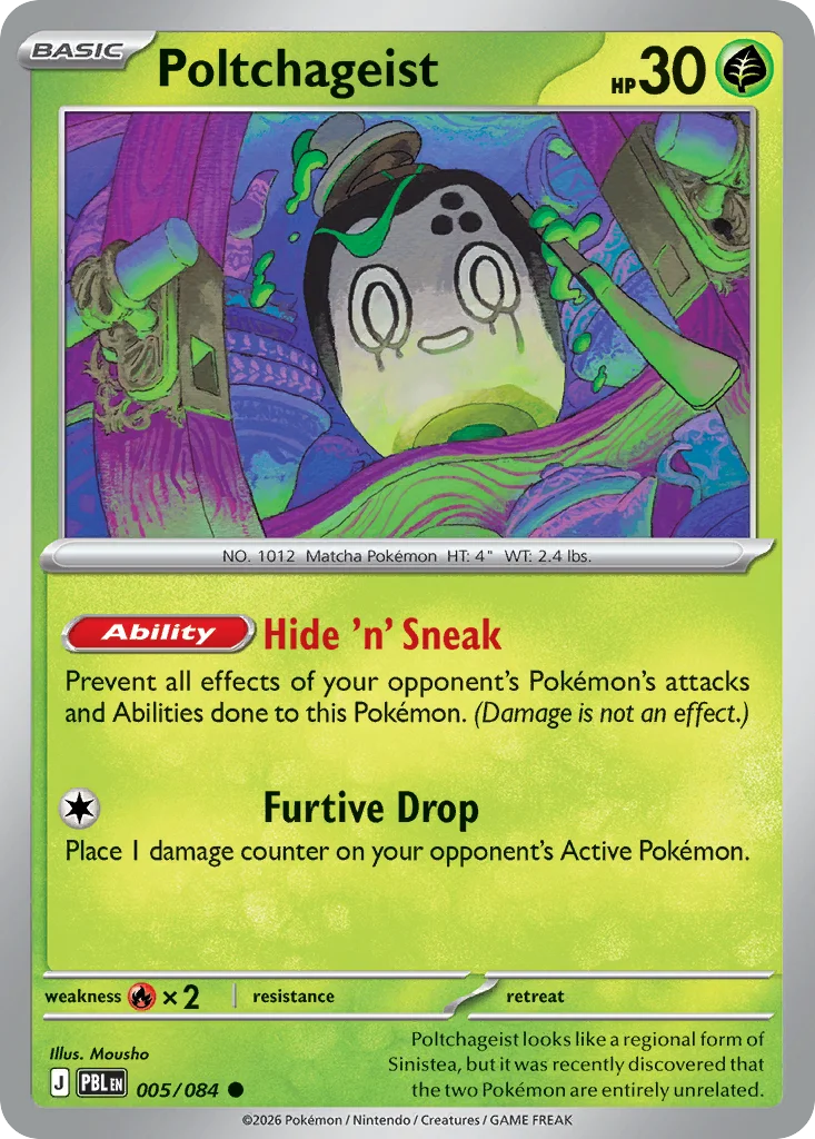 Poltchageist Pokemon card from Pitch Black, card number 5