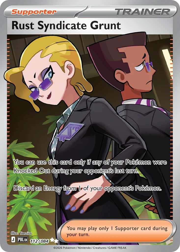 Rust Syndicate Grunt Pokemon card from Pitch Black, card number 112